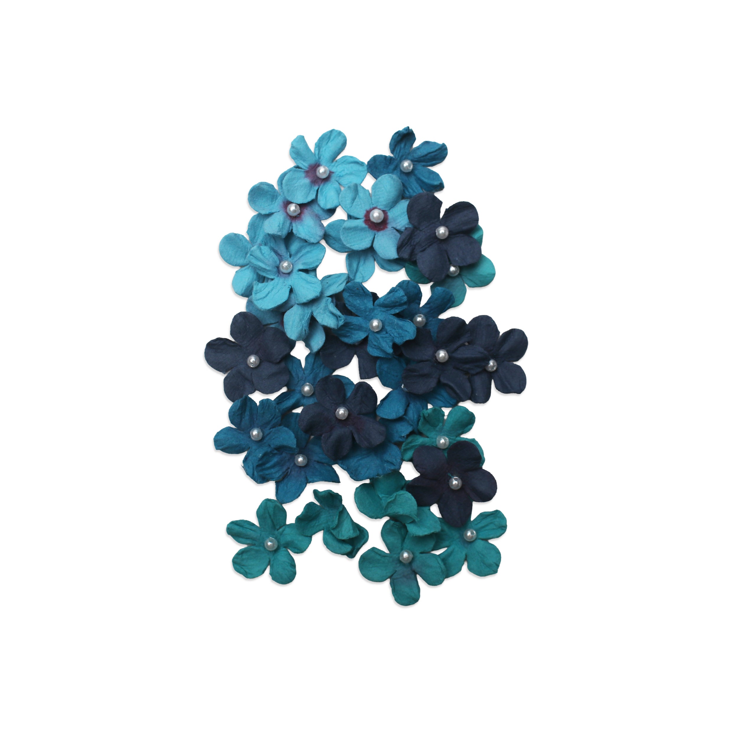 Handmade Flowers Pearl Petites Blue Sky 30Pc