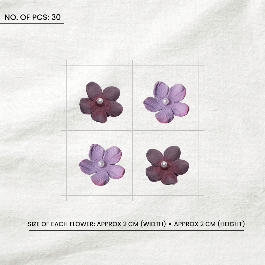Handmade Flowers Pearl Petites Blue Sky 30Pc