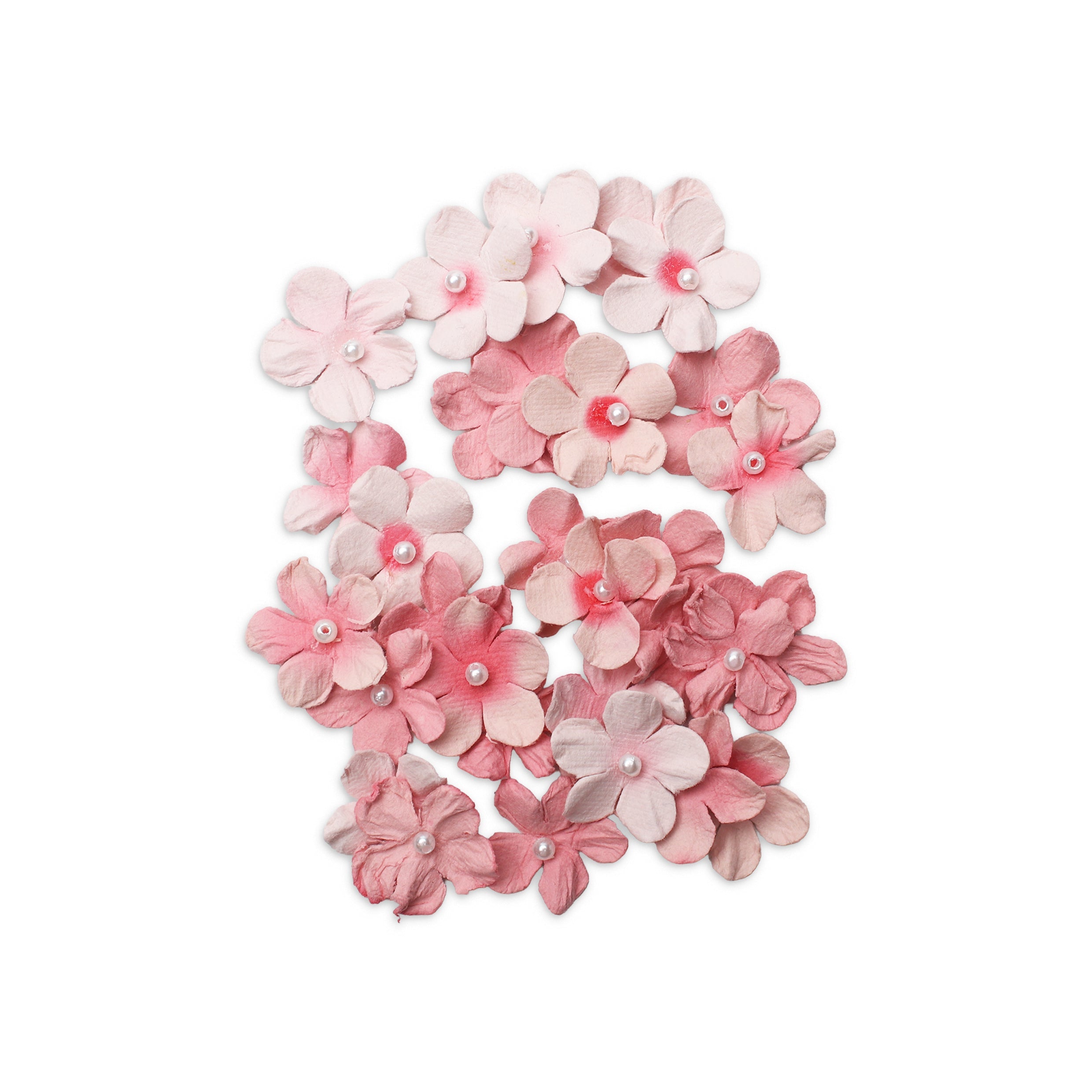 Handmade Flowers Pearl Petites Pink Passion 30Pc