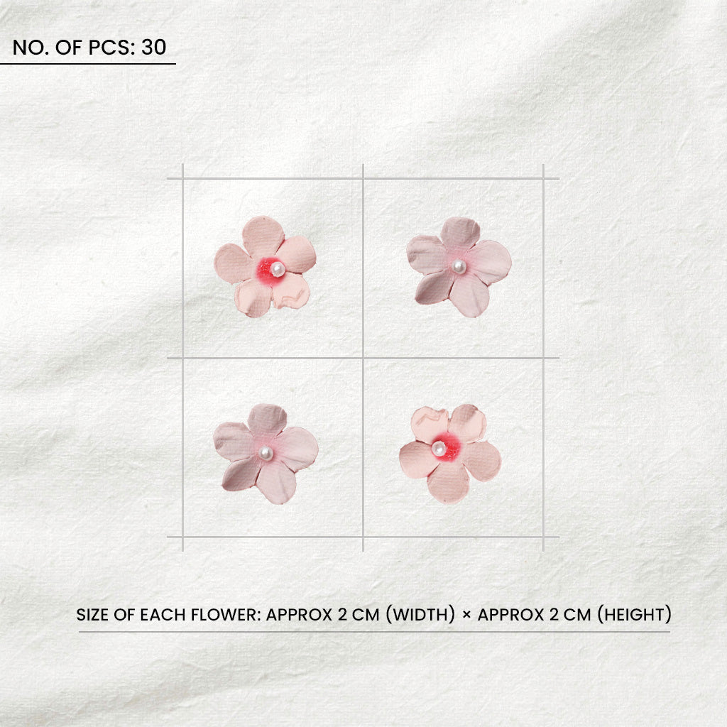 Handmade Flowers Pearl Petites Pink Passion 30Pc