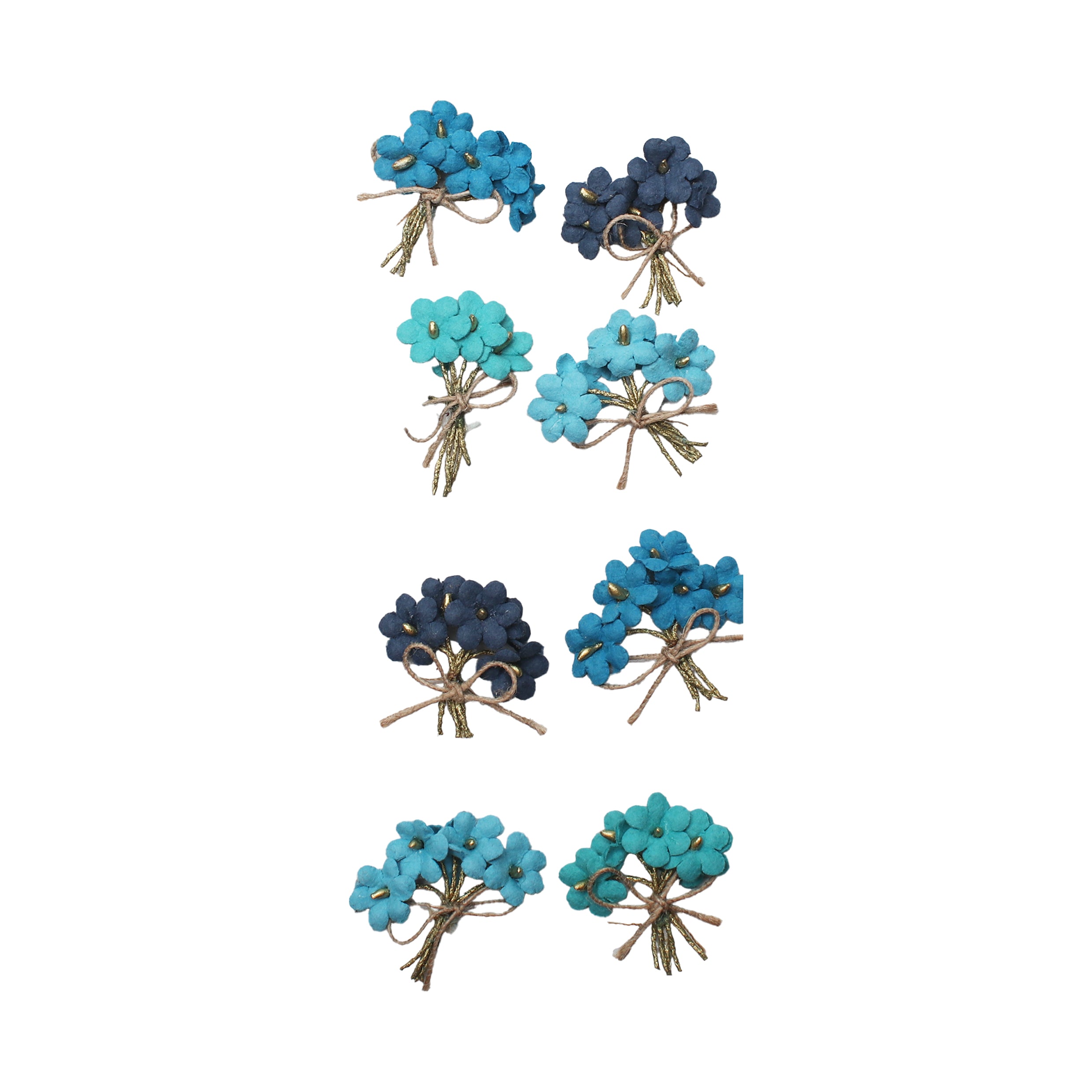 Handmade Flowers Bouquet Blue Sky 8Pc