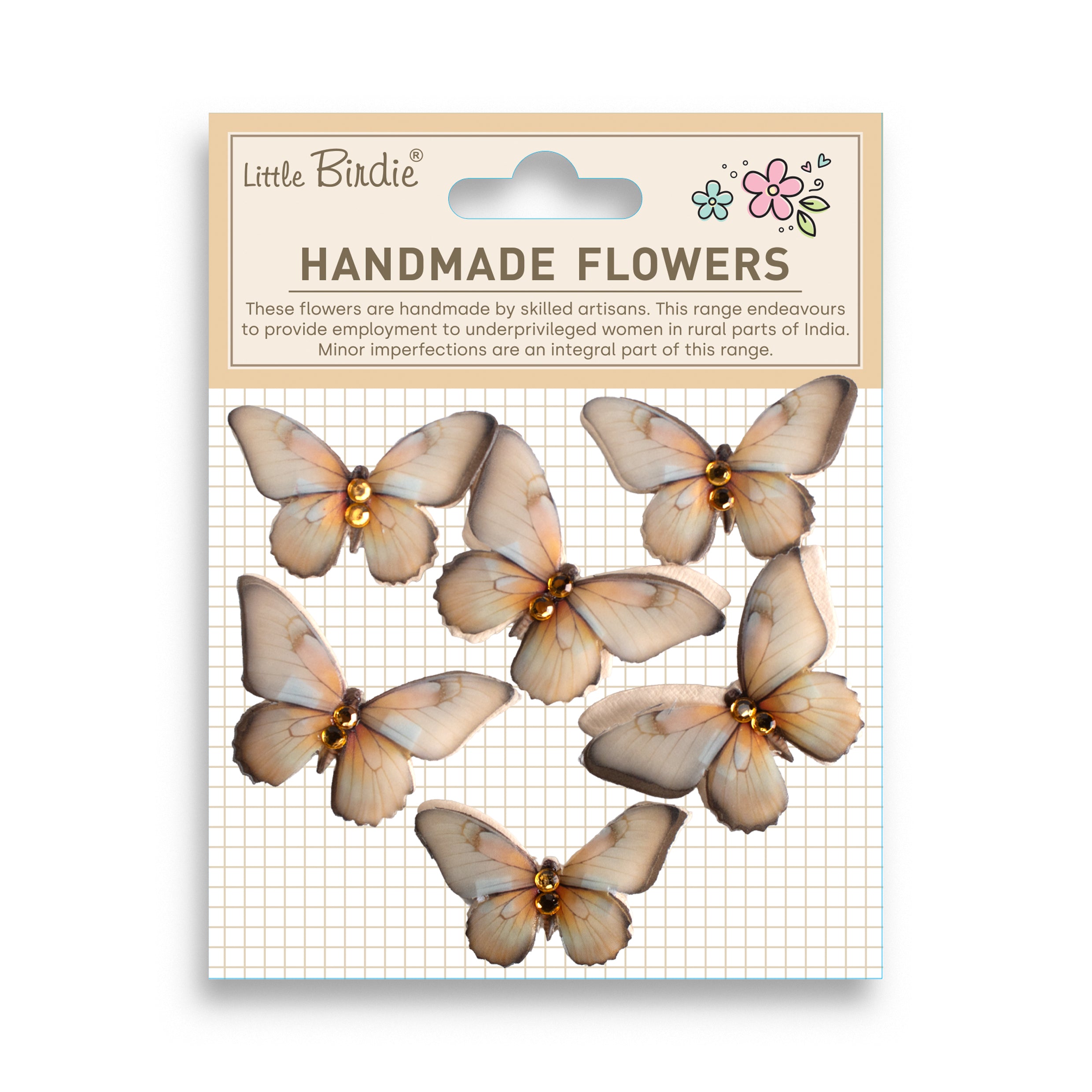 Handmade Flowers Graceful Wings Cream Tint 6Pc