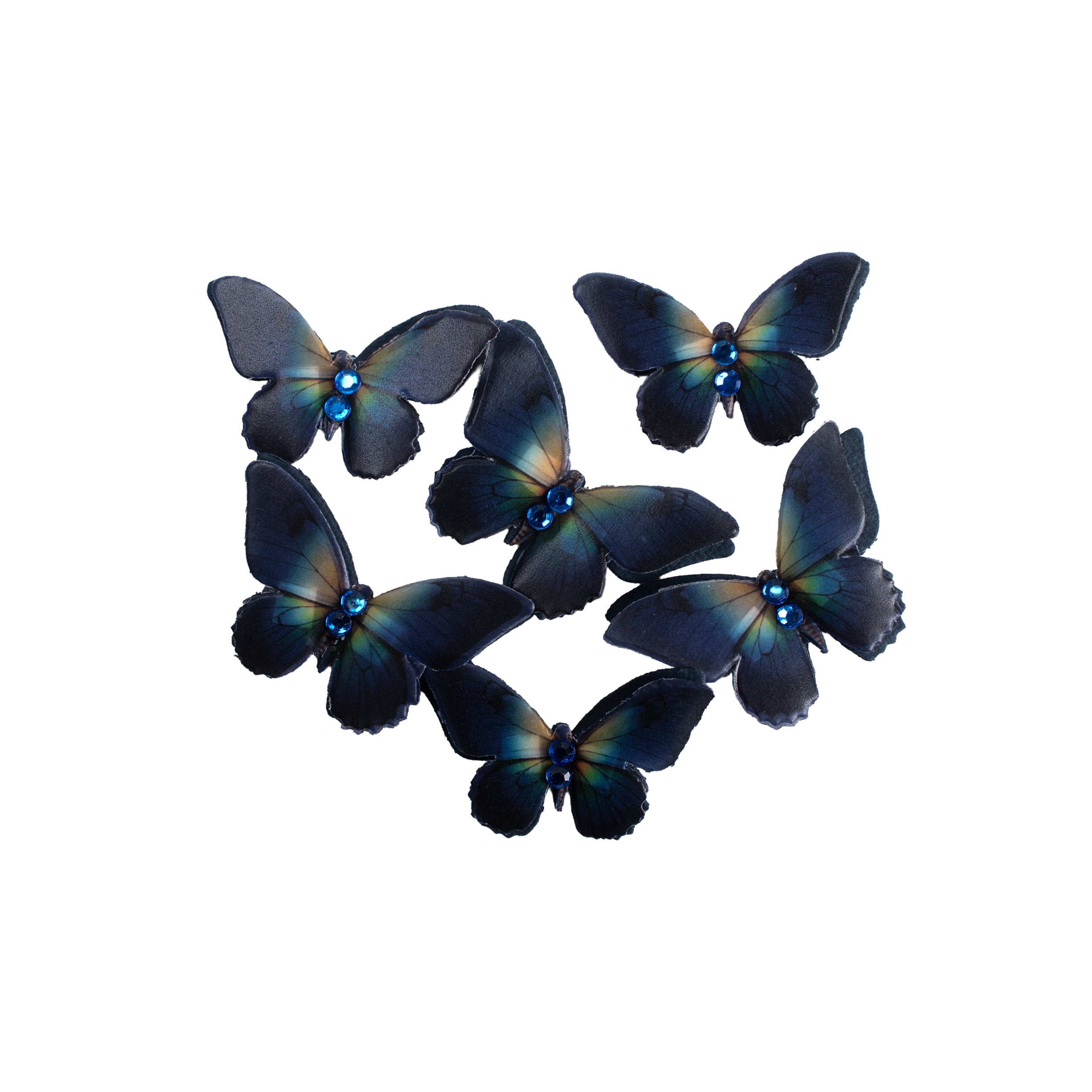 Handmade Flowers Graceful Wings Blue Orchid 6Pc