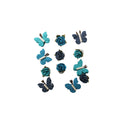 Handmade Flowers Roses & Butterflies Blue Sky 12Pc