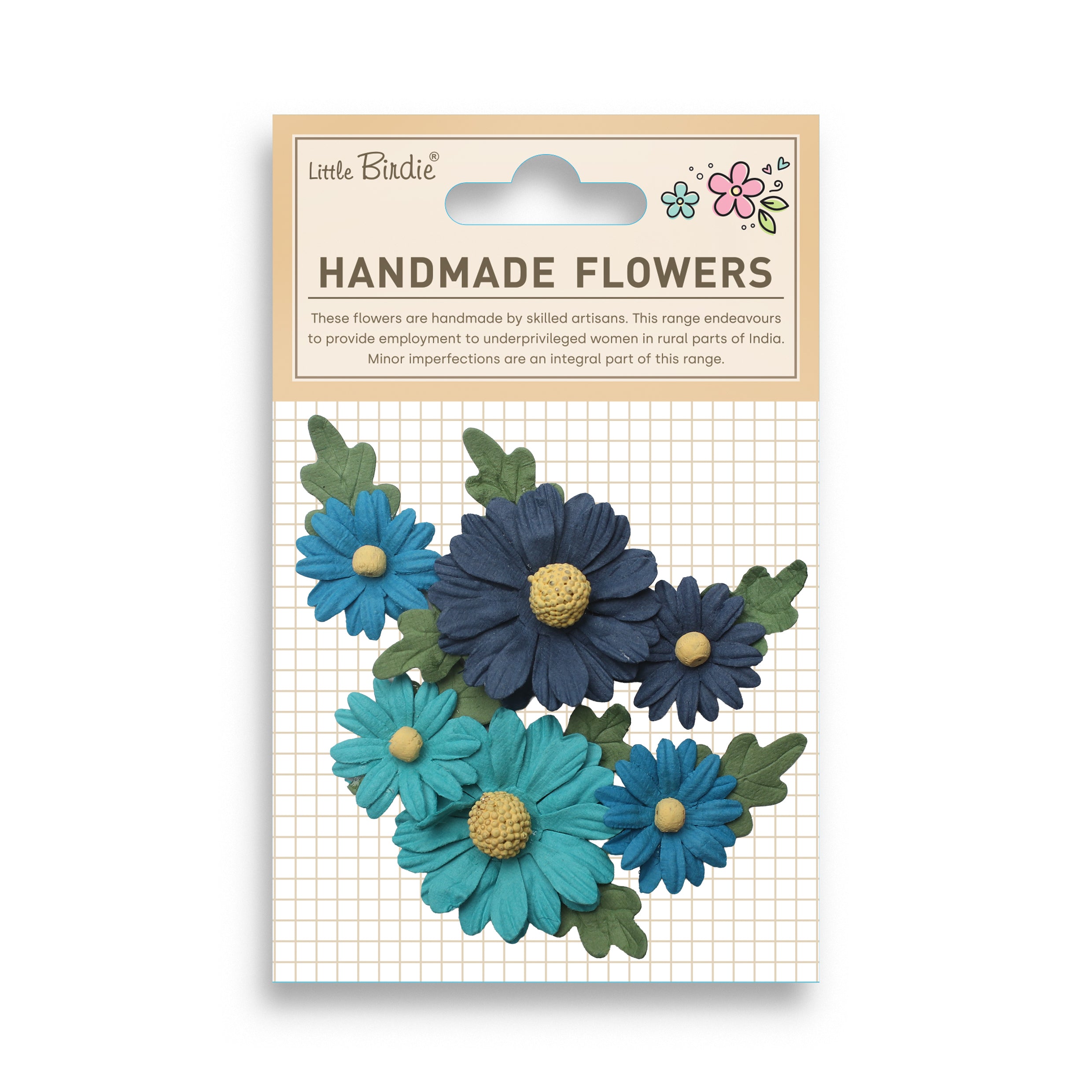 Handmade Flowers Anya Blue Sky 6Pc