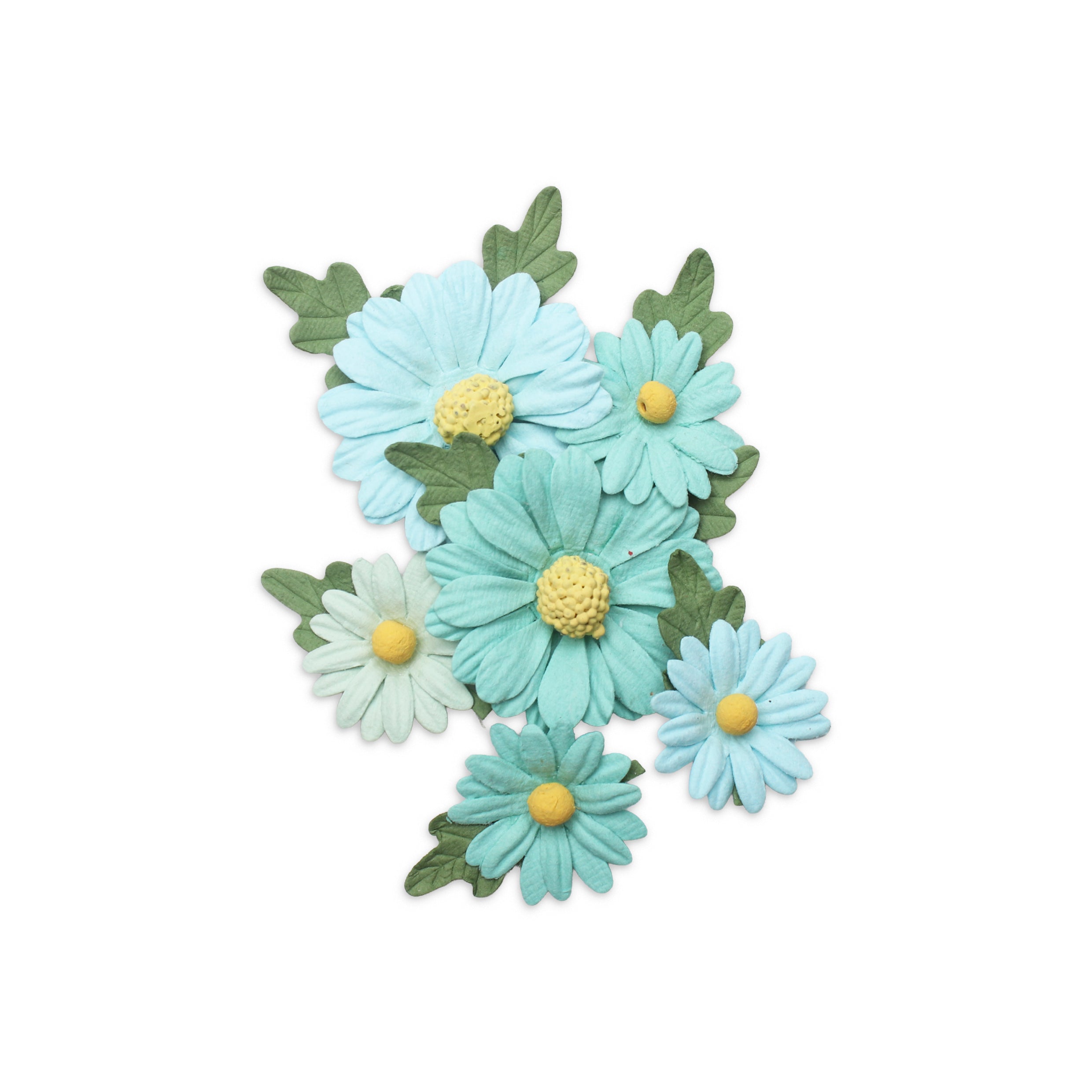 Handmade Flowers Anya Teal Vibes 6Pc