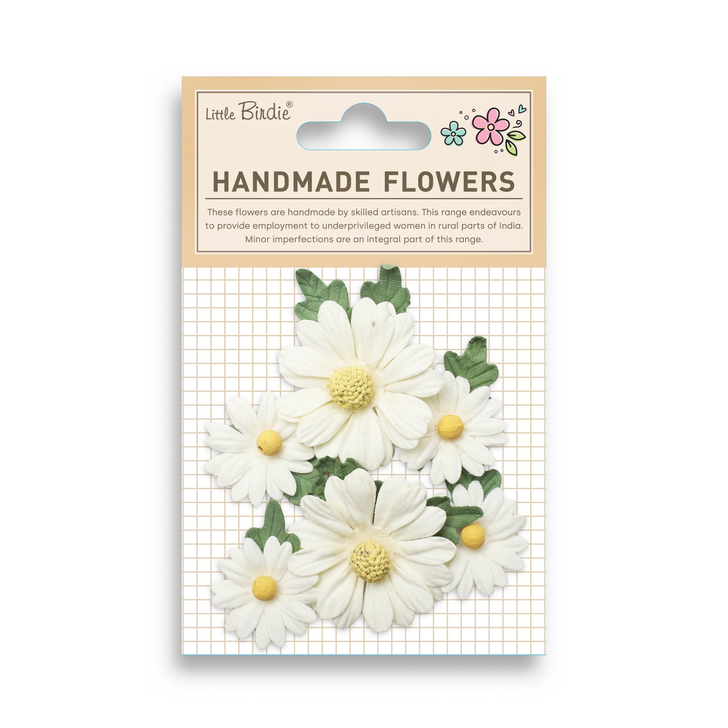 Handmade Flowers Anya Ivory Pearl 6Pc