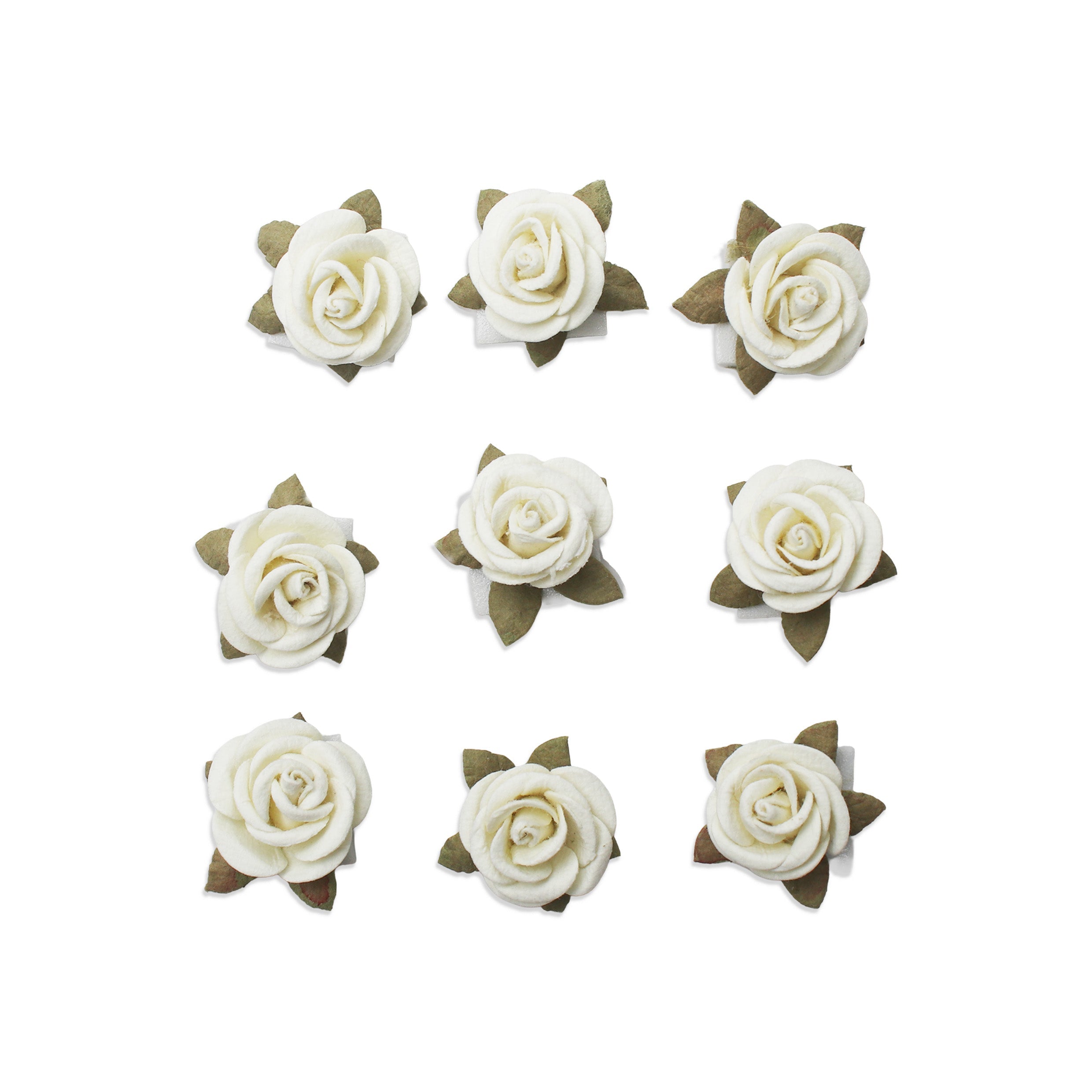 Handmade Flowers Rosalina Ivory Pearl 9Pc