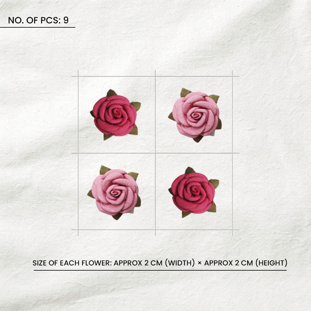 Handmade Flowers Rosalina Precious Pink 9Pc