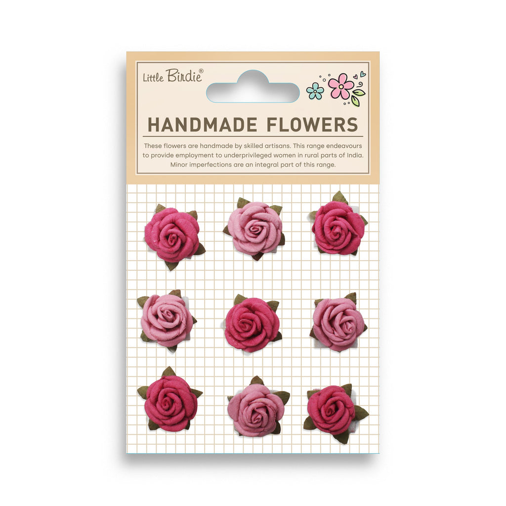 Handmade Flowers Rosalina Precious Pink 9Pc