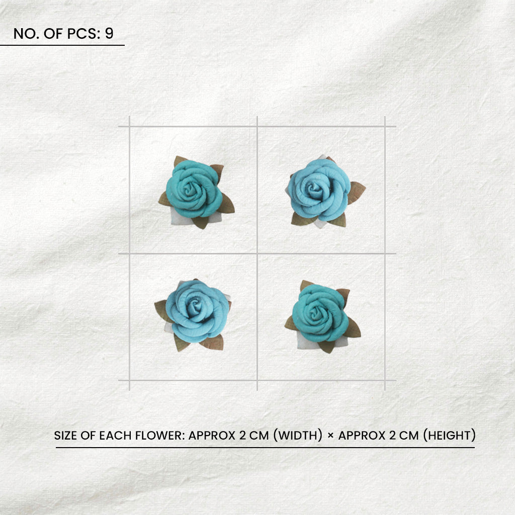 Handmade Flowers Rosalina Blue Sky 9Pc