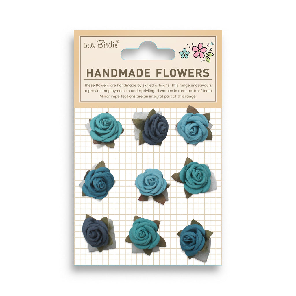 Handmade Flowers Rosalina Blue Sky 9Pc