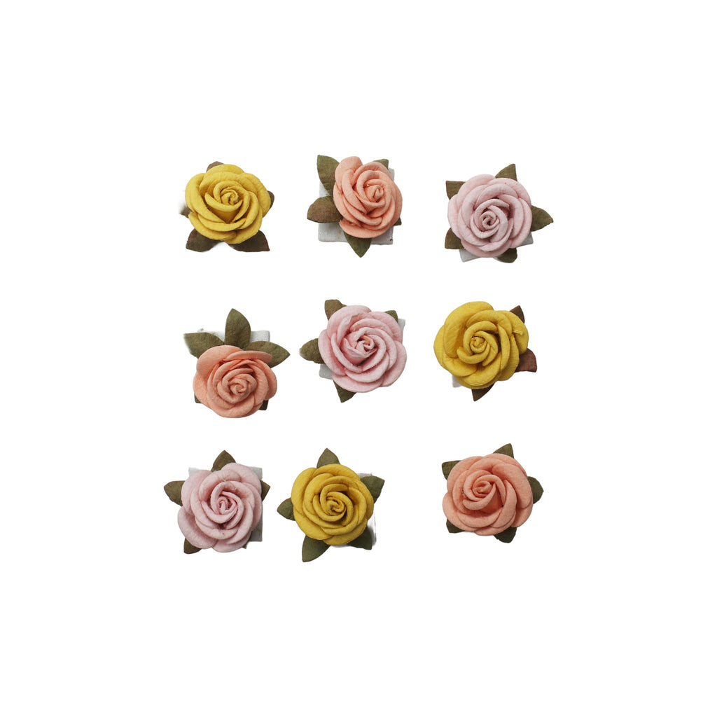Handmade Flowers Rosalina Sunny Rose 9Pc