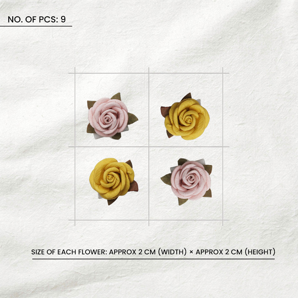 Handmade Flowers Rosalina Sunny Rose 9Pc