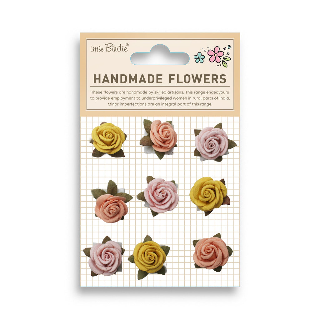 Handmade Flowers Rosalina Sunny Rose 9Pc