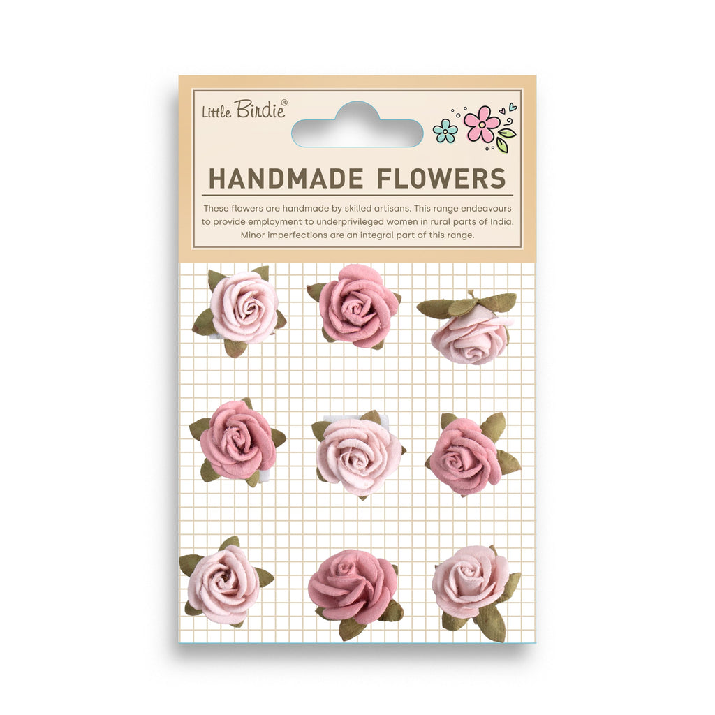 Handmade Flowers Rosalina Pink Passion 9Pc