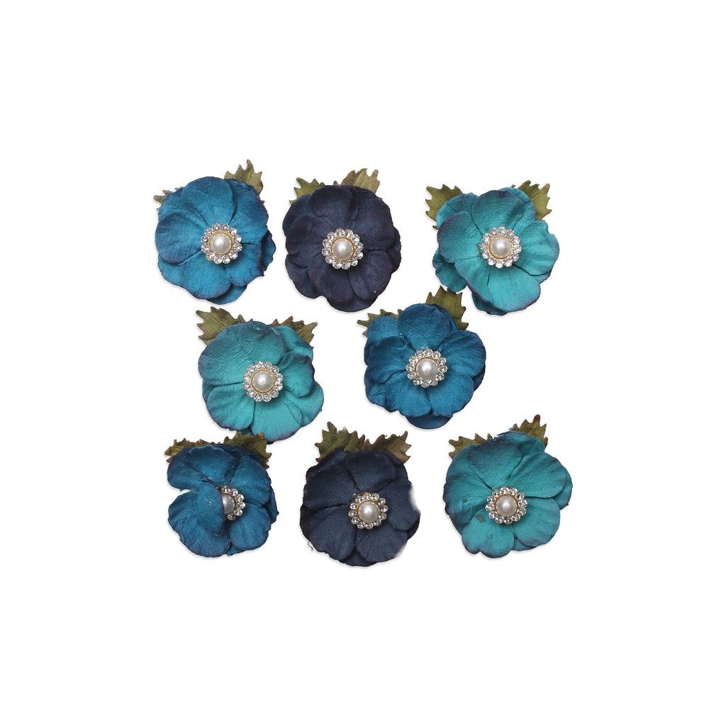 Handmade Flowers Buttercup Blue Sky 8Pc