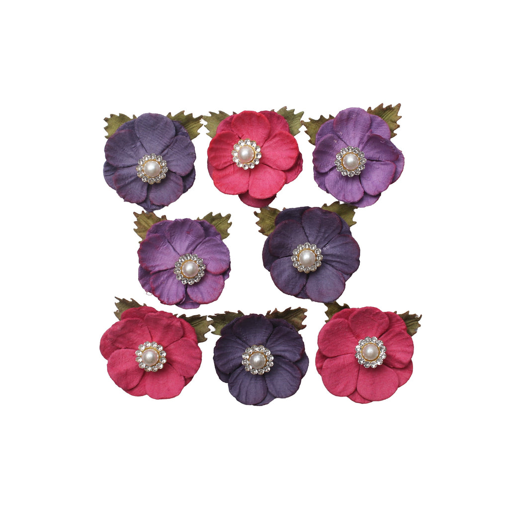 Handmade Flowers Buttercup Magenta Orchid 8Pc