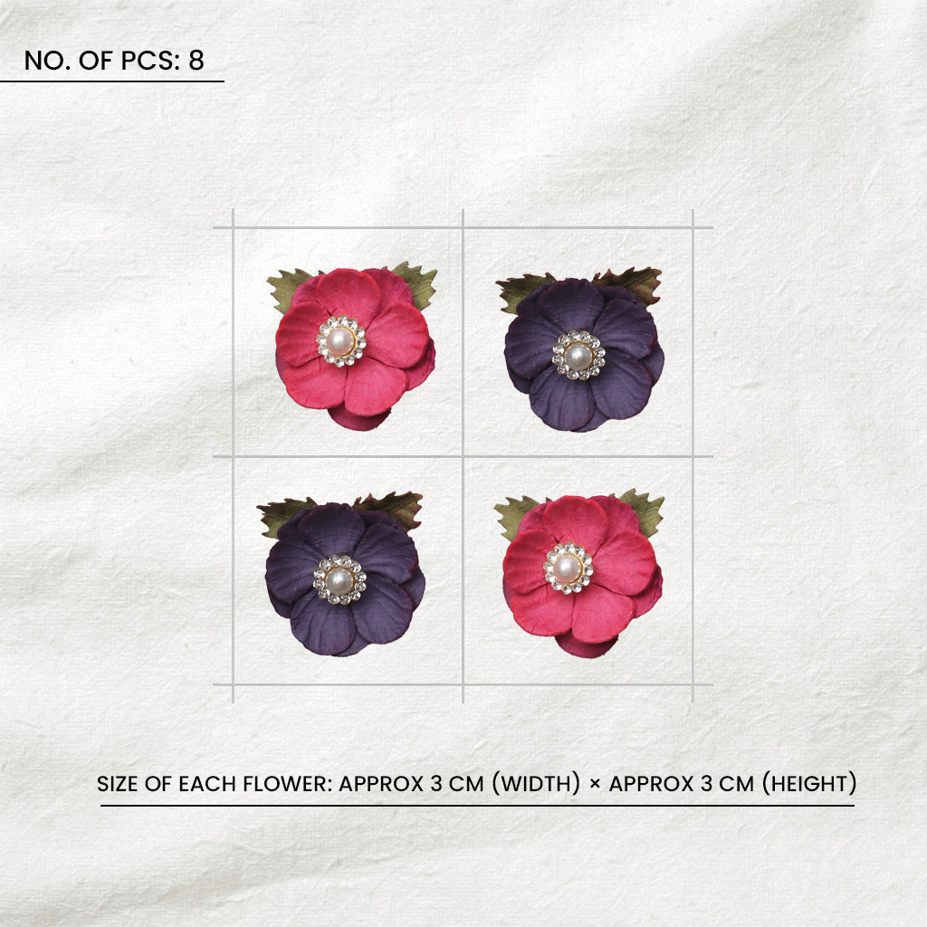 Handmade Flowers Buttercup Magenta Orchid 8Pc