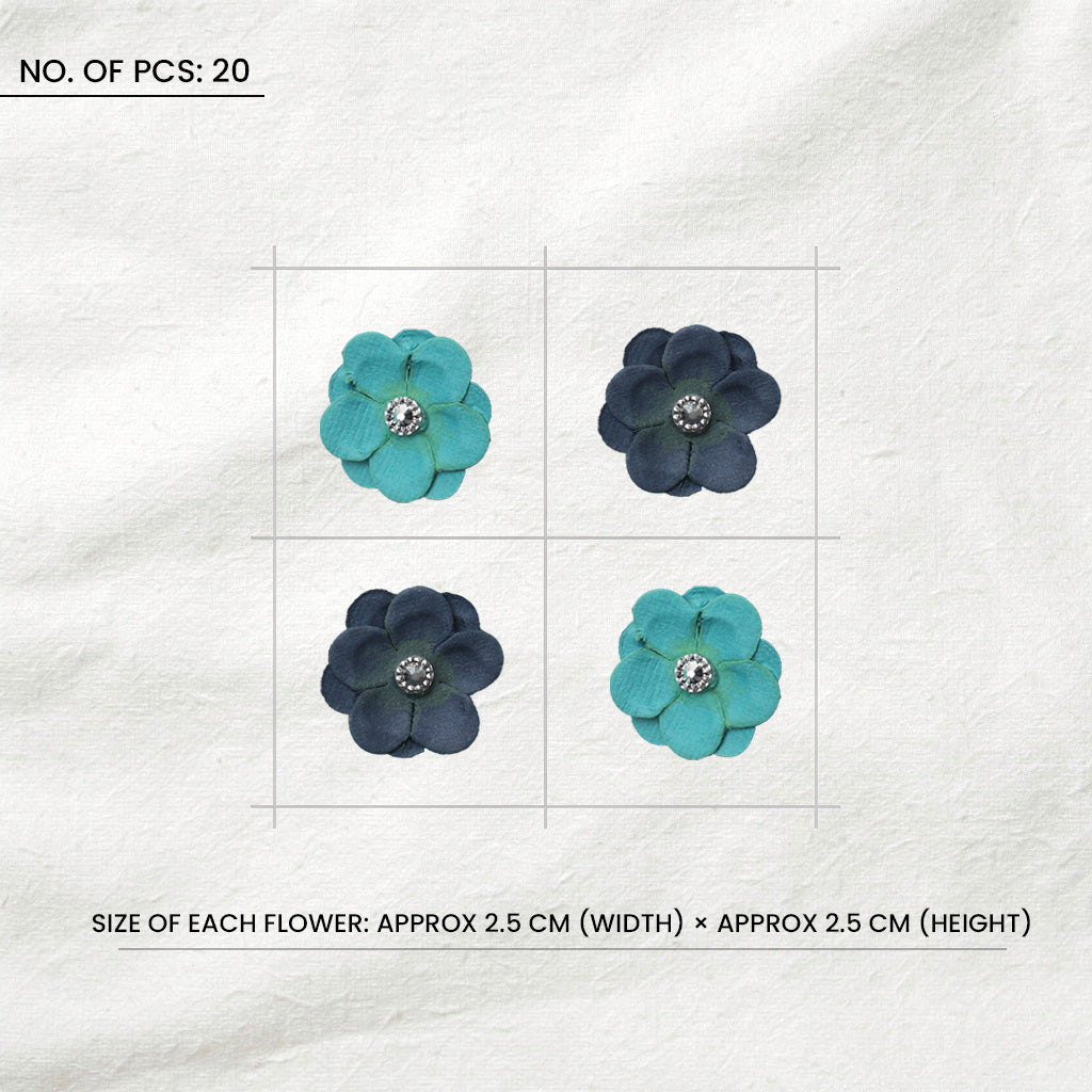 Handmade Flowers Twinkle Blue Sky 20Pc