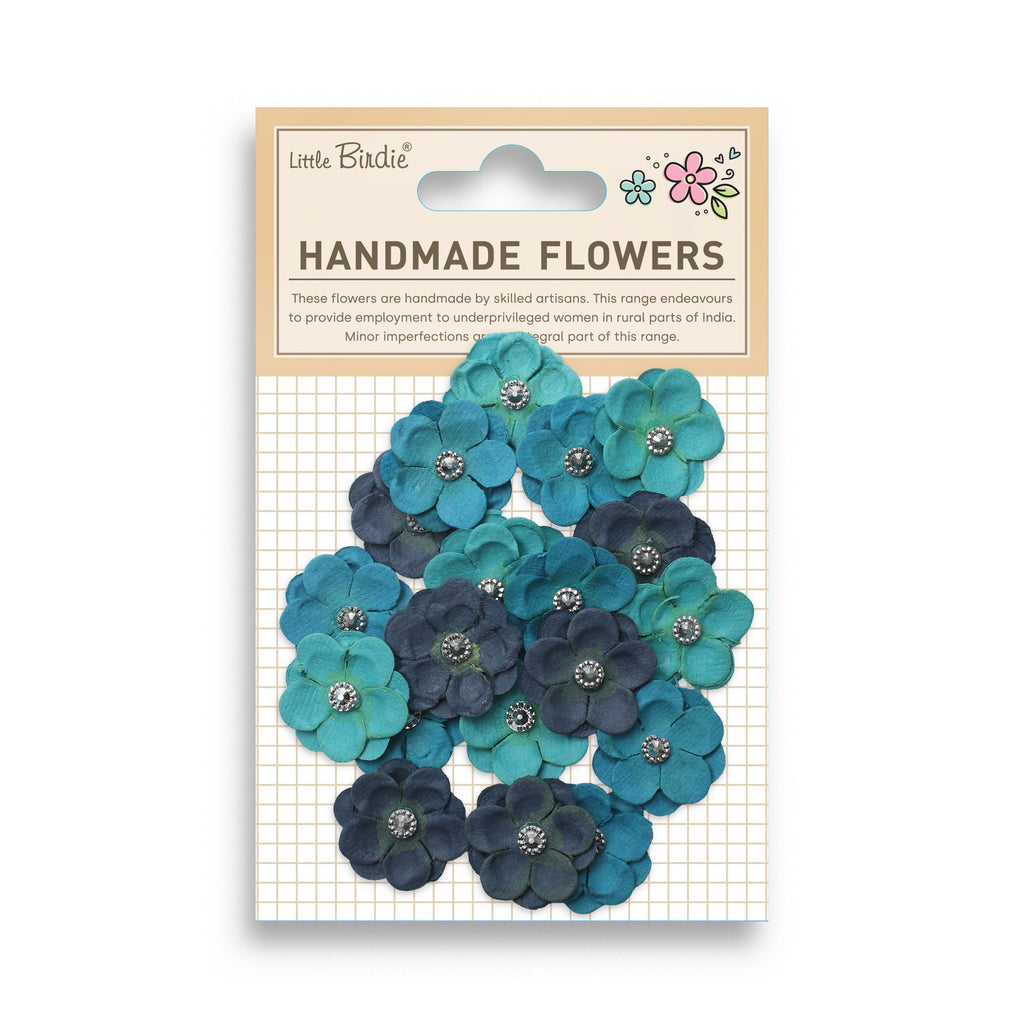 Handmade Flowers Twinkle Blue Sky 20Pc