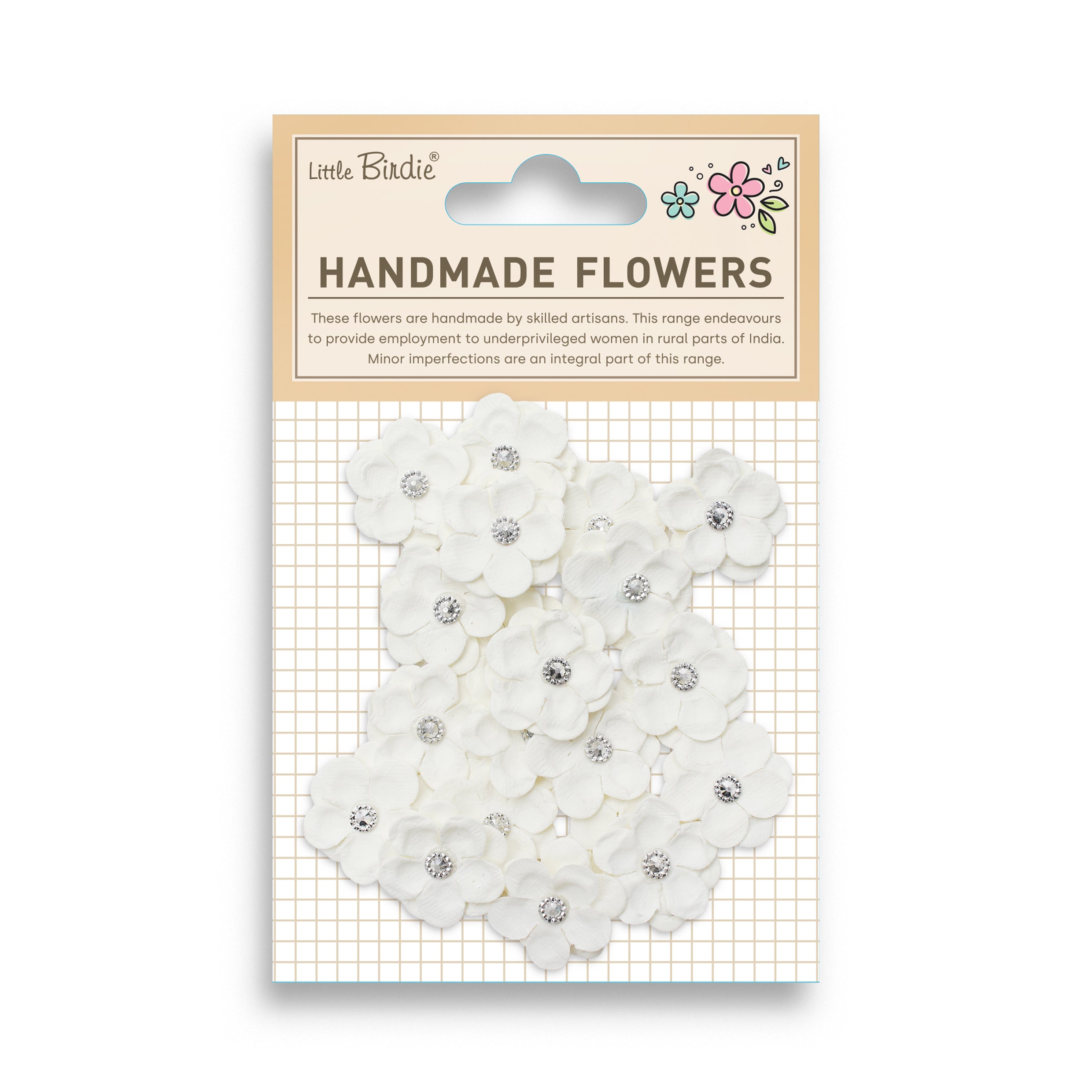 Handmade Flowers Twinkle Ivory Pearl 20Pc