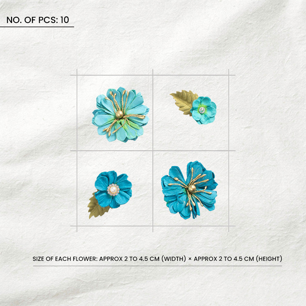 Handmade Flowers Liora Blue Sky 10Pc