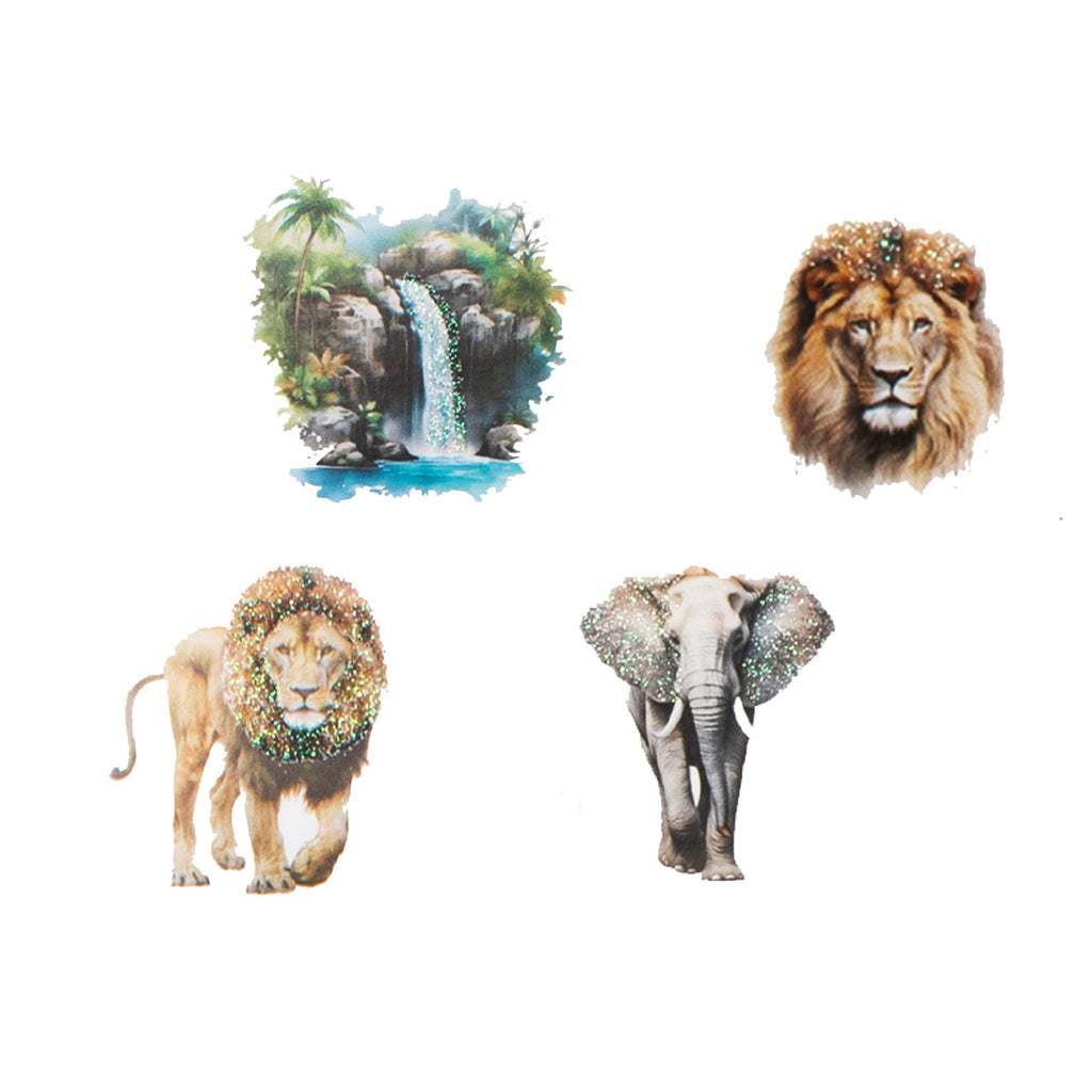 Peel off Glitter Sticker Animal Zone Approx 12.20 X 5.11cm 1 Sheet