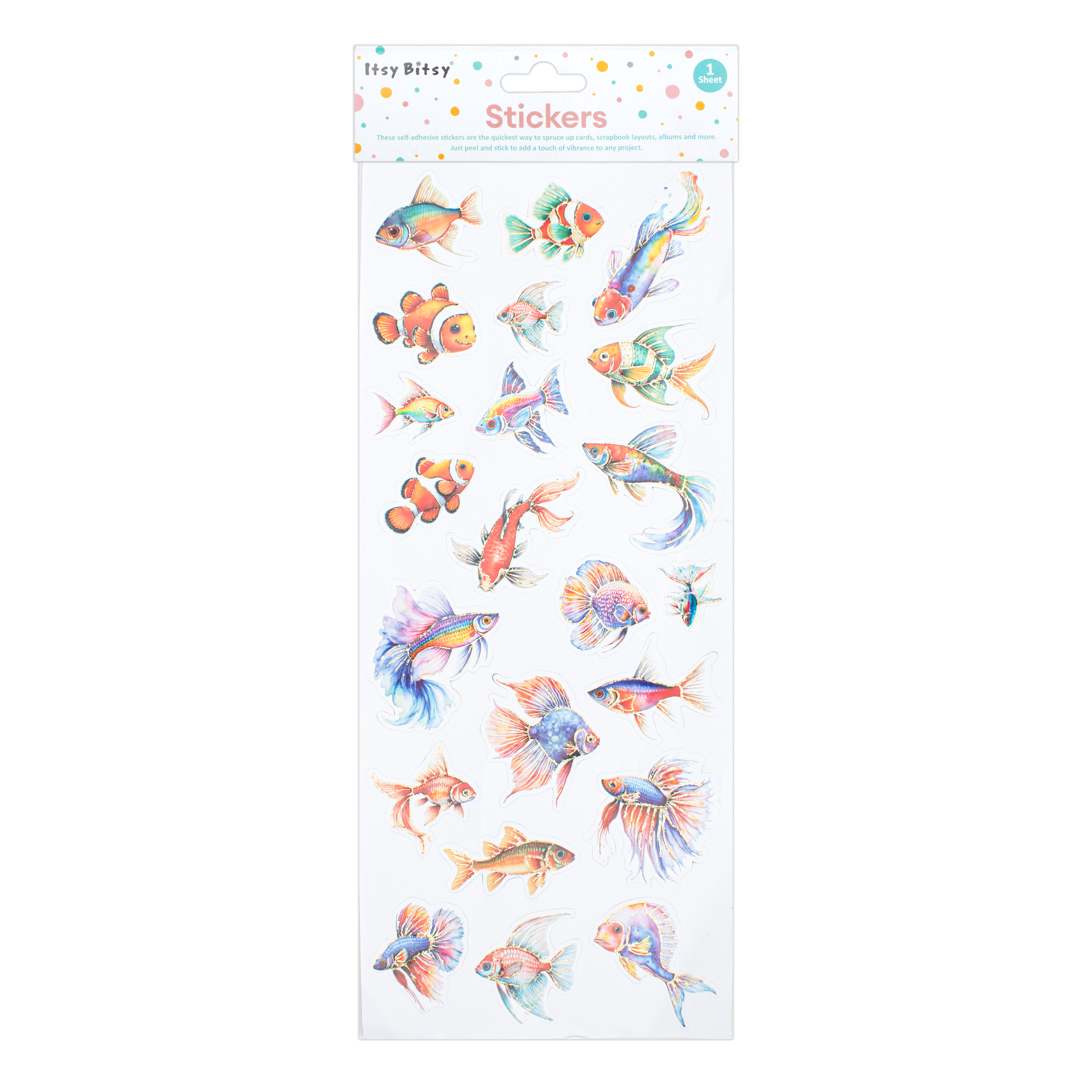 Peel off Foil Sticker Fin Friends Approx 12.20 X 5.11cm 1 Sheet