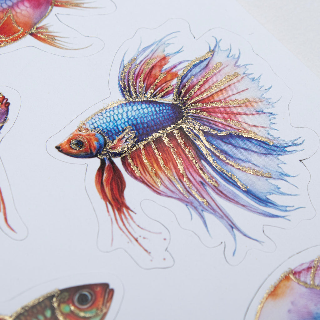 Peel off Foil Sticker Fin Friends Approx 12.20 X 5.11cm 1 Sheet