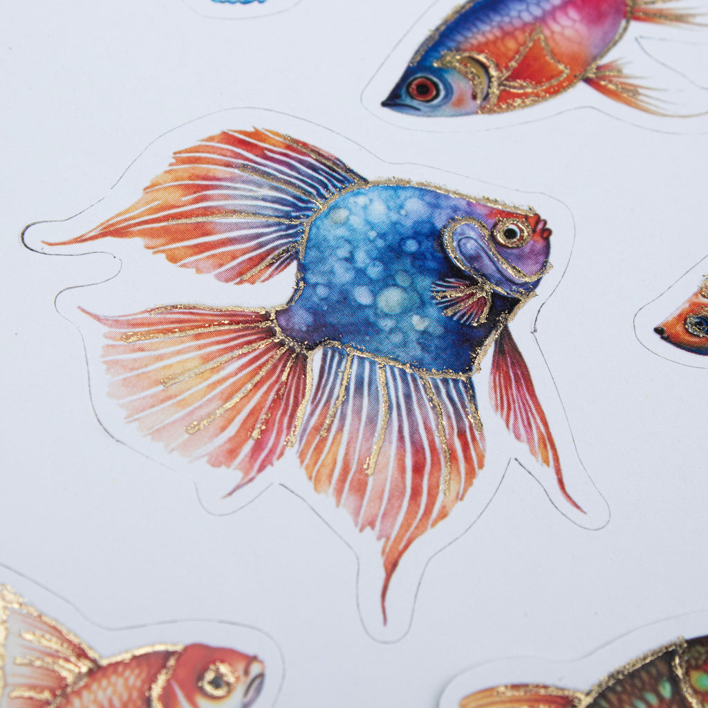 Peel off Foil Sticker Fin Friends Approx 12.20 X 5.11cm 1 Sheet