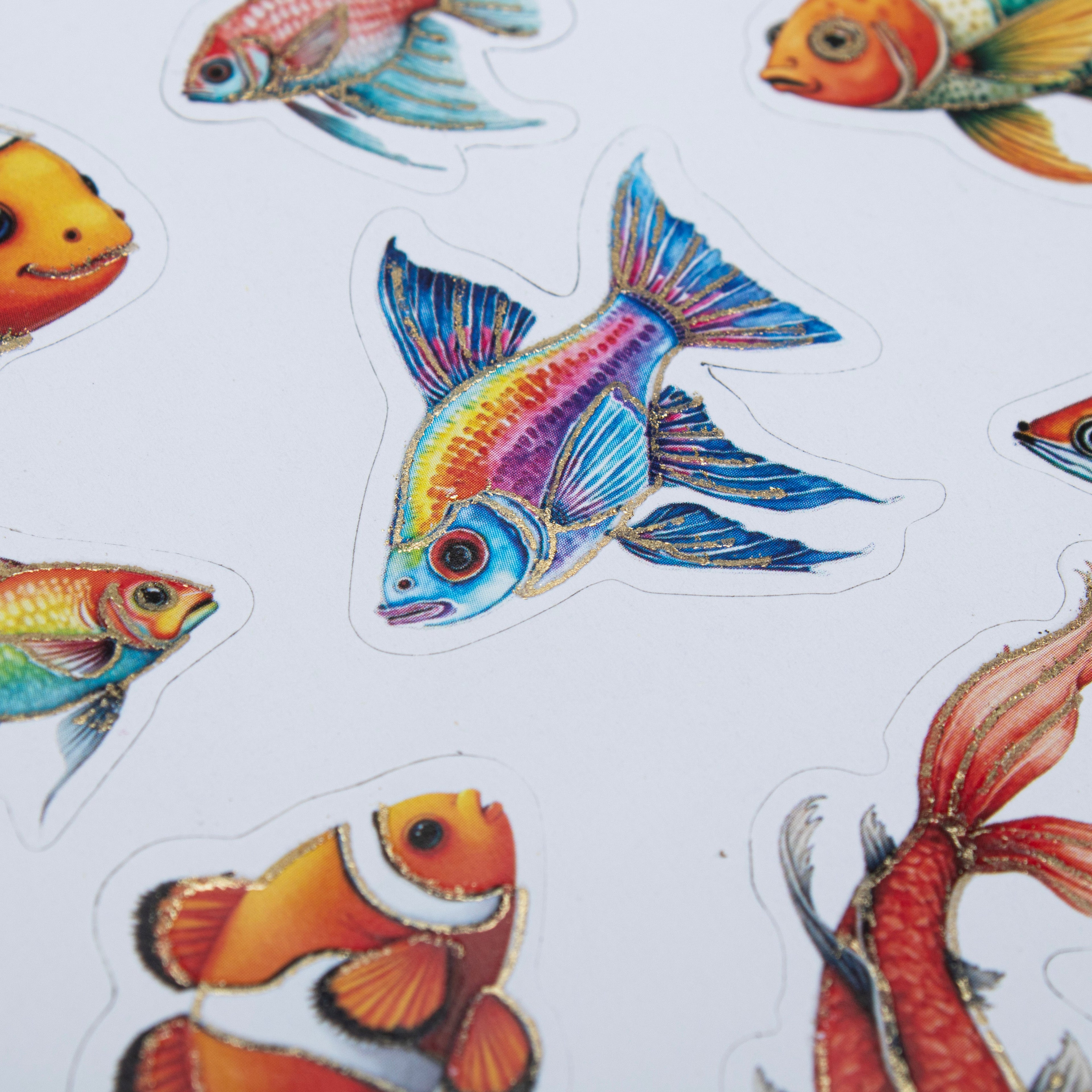 Peel off Foil Sticker Fin Friends Approx 12.20 X 5.11cm 1 Sheet