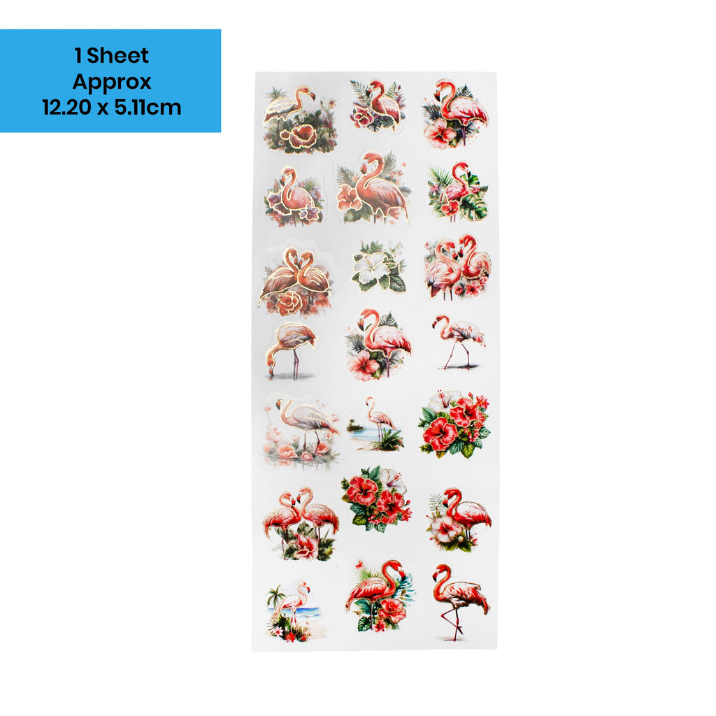Peel off Foil Sticker Flamingo Retreat Approx 12.20 X 5.11cm 1 Sheet