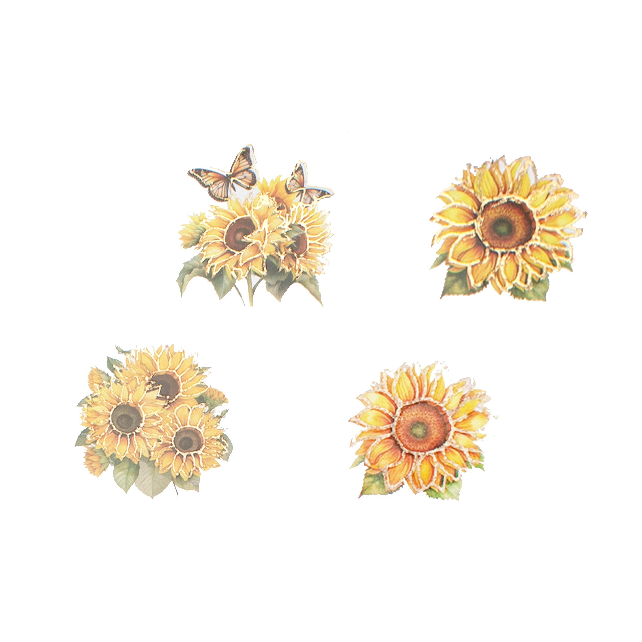 Peel off Foil Sticker Sunflower Studio Approx 12.20 X 5.11cm 1 Sheet