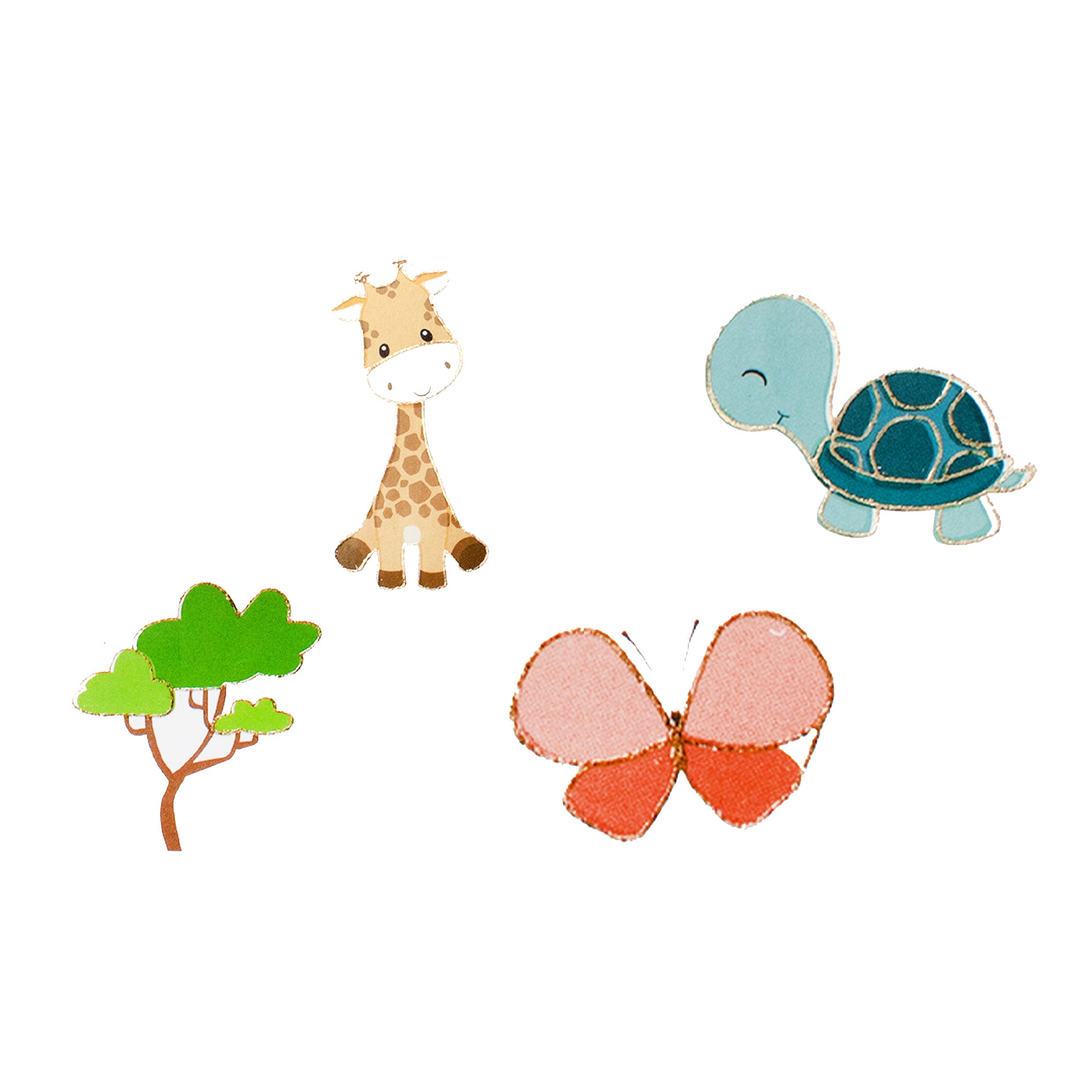 Peel off Foil Sticker Giraffe Buddies Approx 12.20 X 5.11cm 1 Sheet