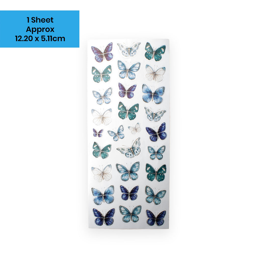 Peel off Foil Sticker Butterfly Charm Approx 12.20 X 5.11cm 1 Sheet
