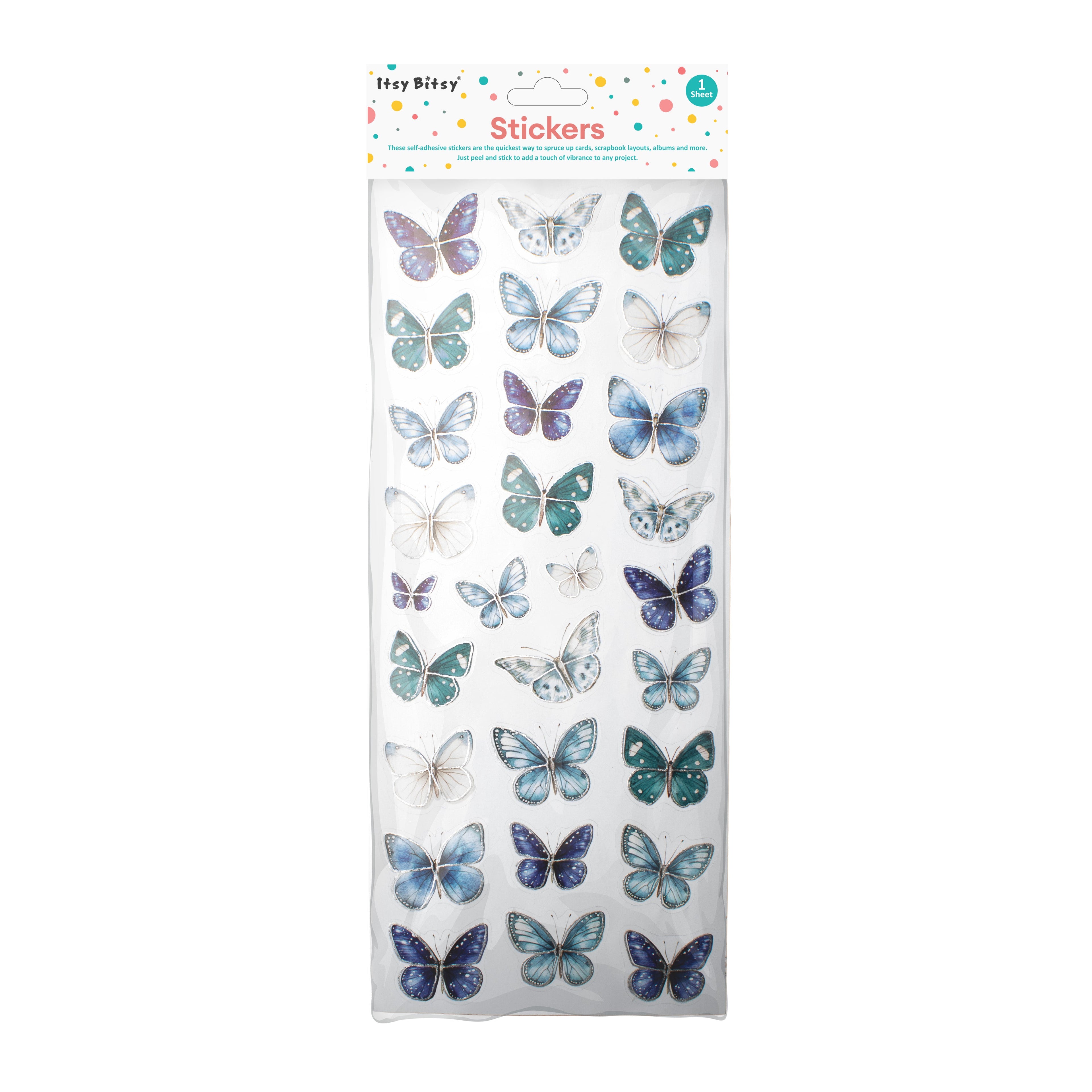 Peel off Foil Sticker Butterfly Charm Approx 12.20 X 5.11cm 1 Sheet