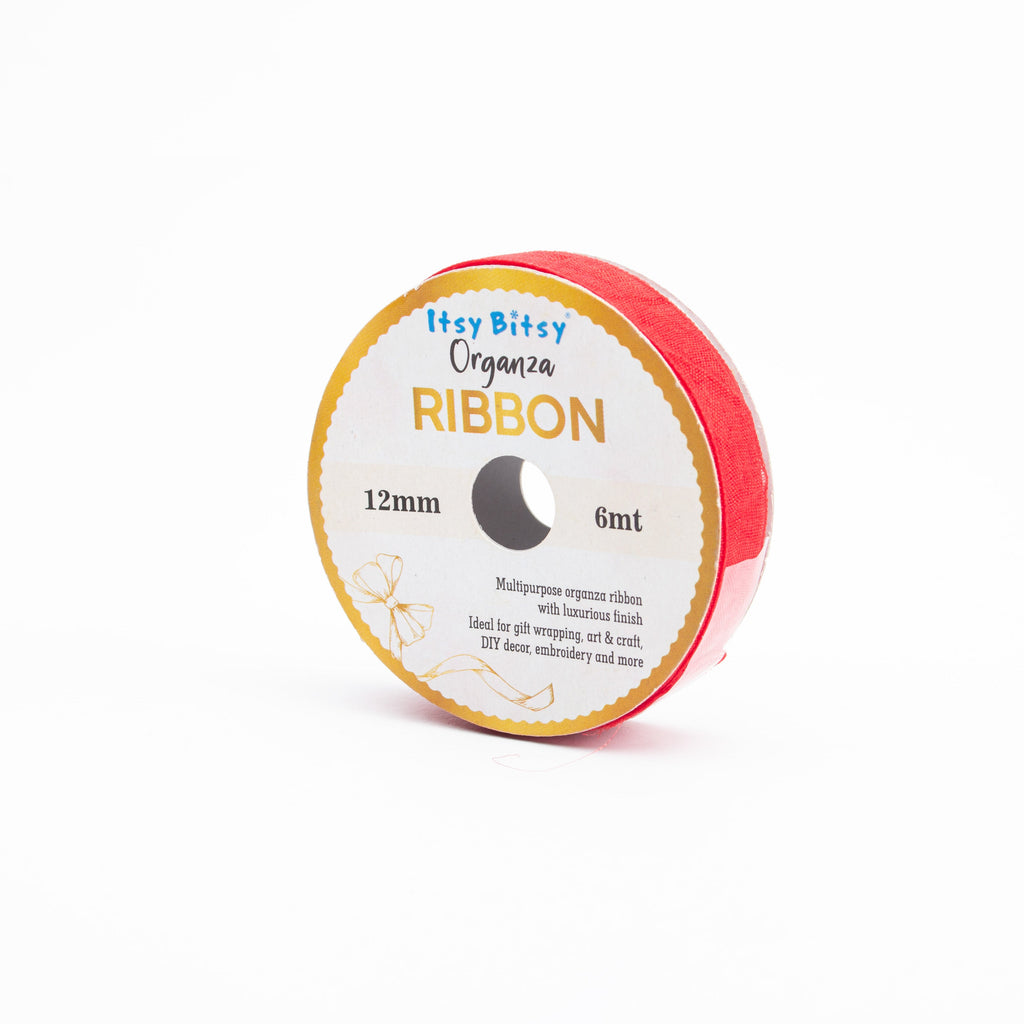 Organza Ribbon 12mm Red 6mt 1 Roll