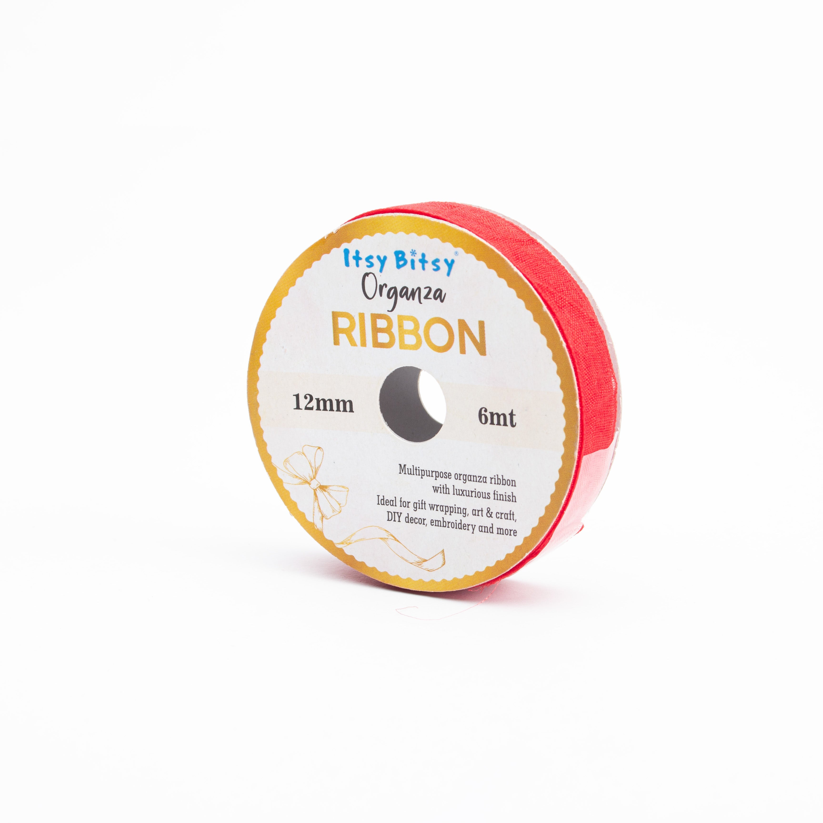Organza Ribbon 12mm Red 6mt 1 Roll