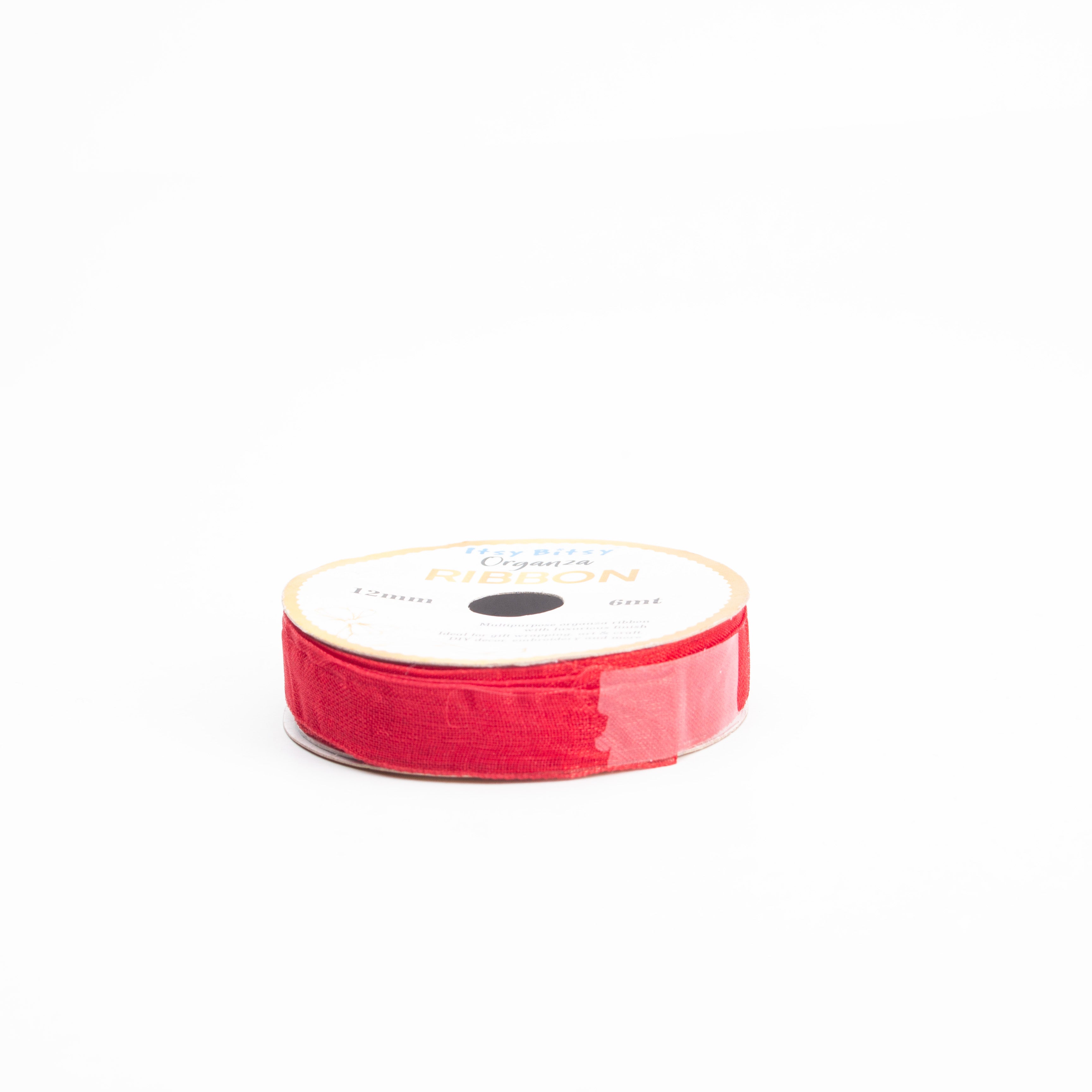 Organza Ribbon 12mm Red 6mt 1 Roll