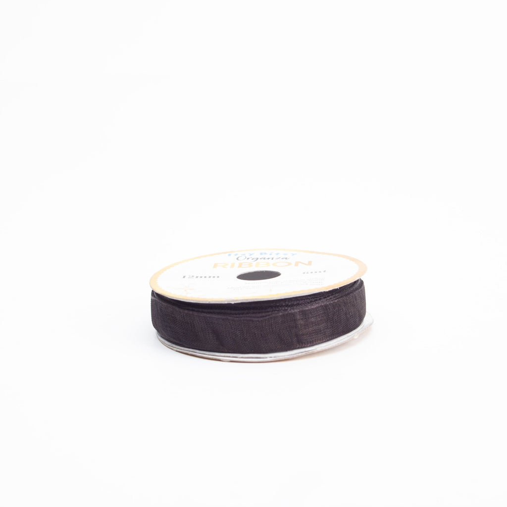 Organza Ribbon 12mm Black 6mt 1 Roll