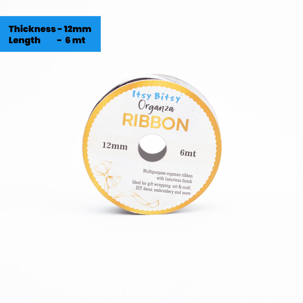 Organza Ribbon 12mm Black 6mt 1 Roll