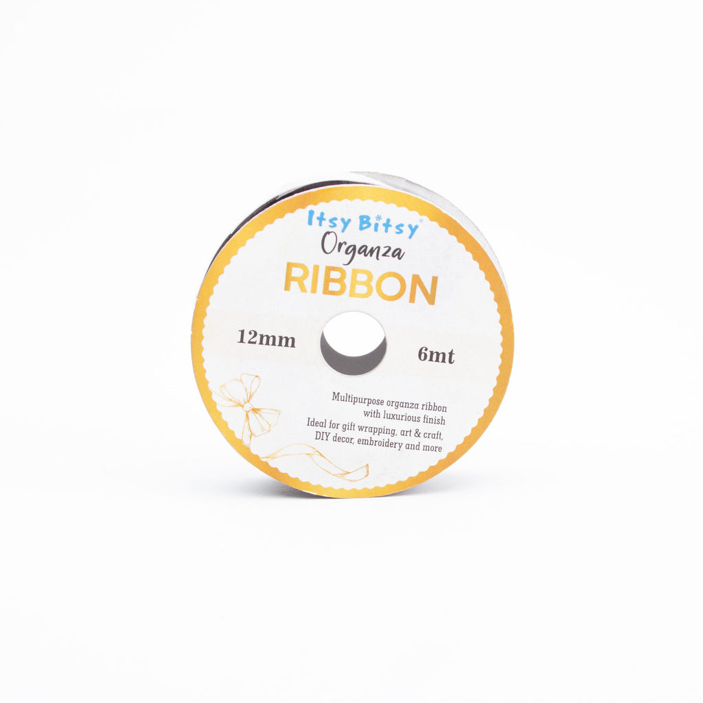 Organza Ribbon 12mm Black 6mt 1 Roll