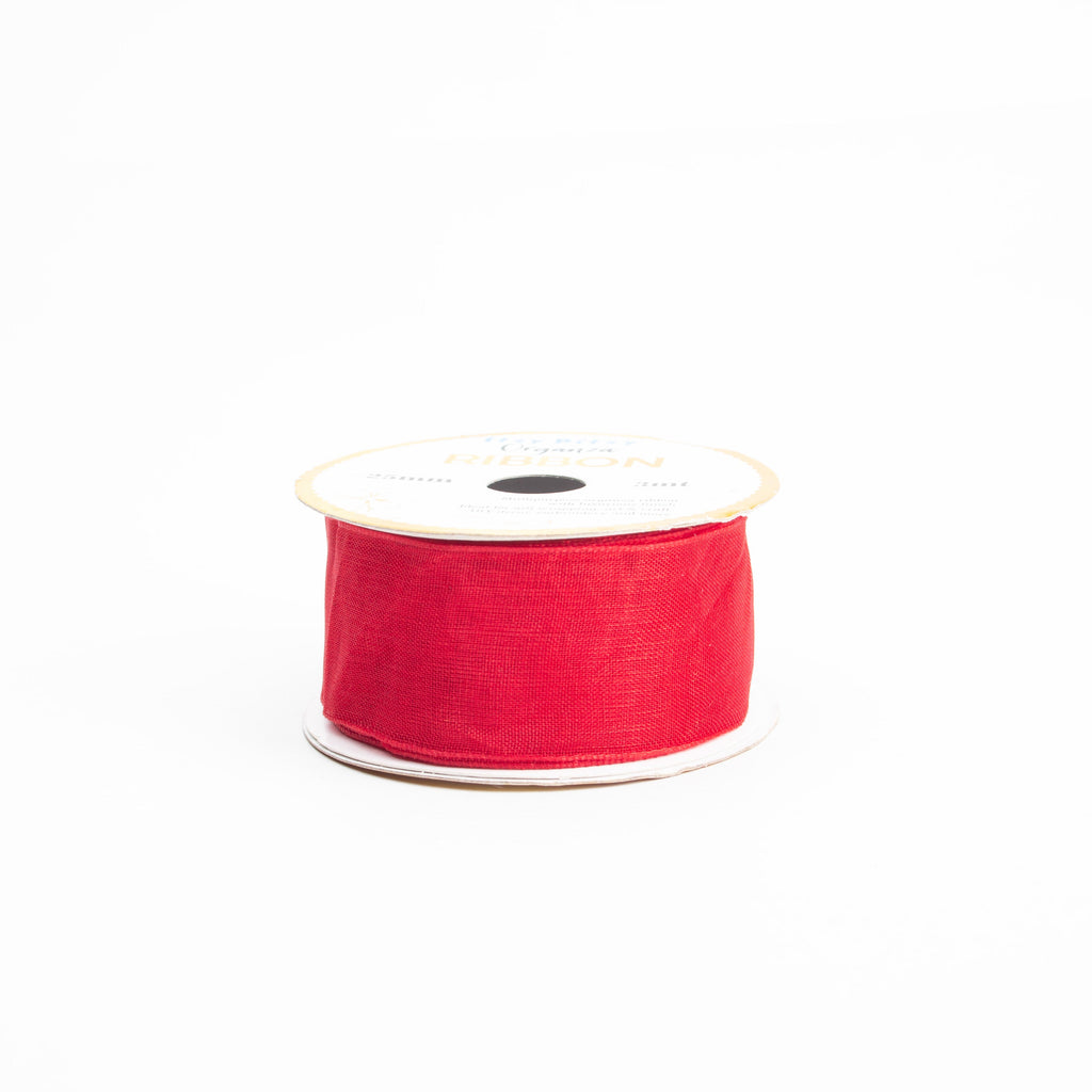 Organza Ribbon 25mm Red 3mt 1 Roll