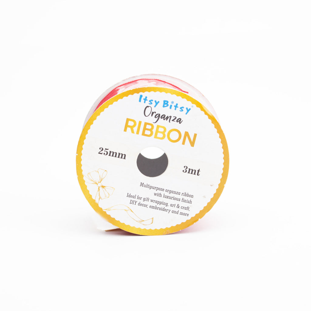 Organza Ribbon 25mm Red 3mt 1 Roll