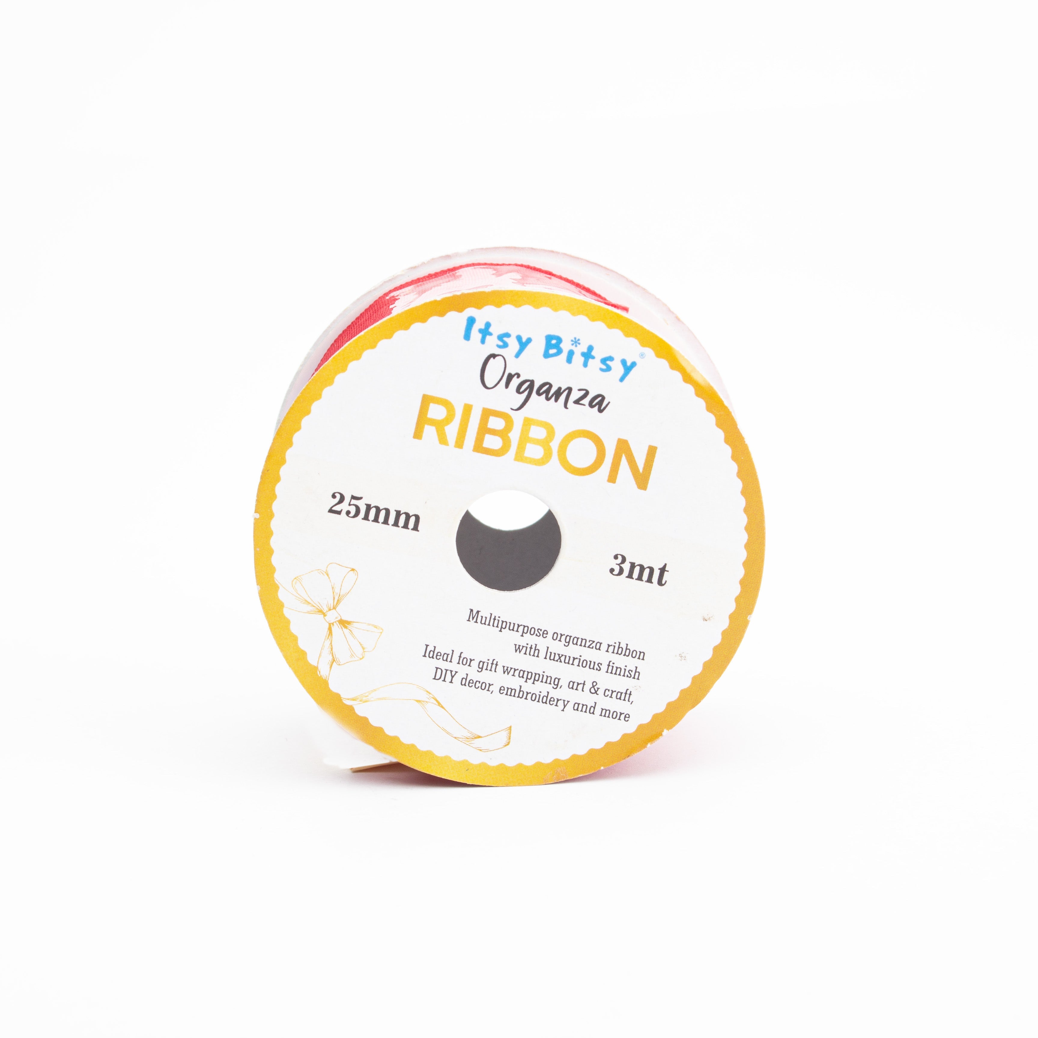 Organza Ribbon 25mm Red 3mt 1 Roll