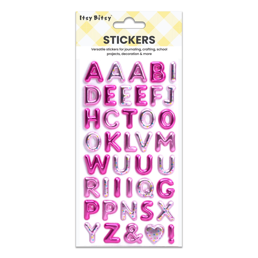 Alphabet Puffy Stickers Capital Letters Sweet Rose 41pc 1Pack