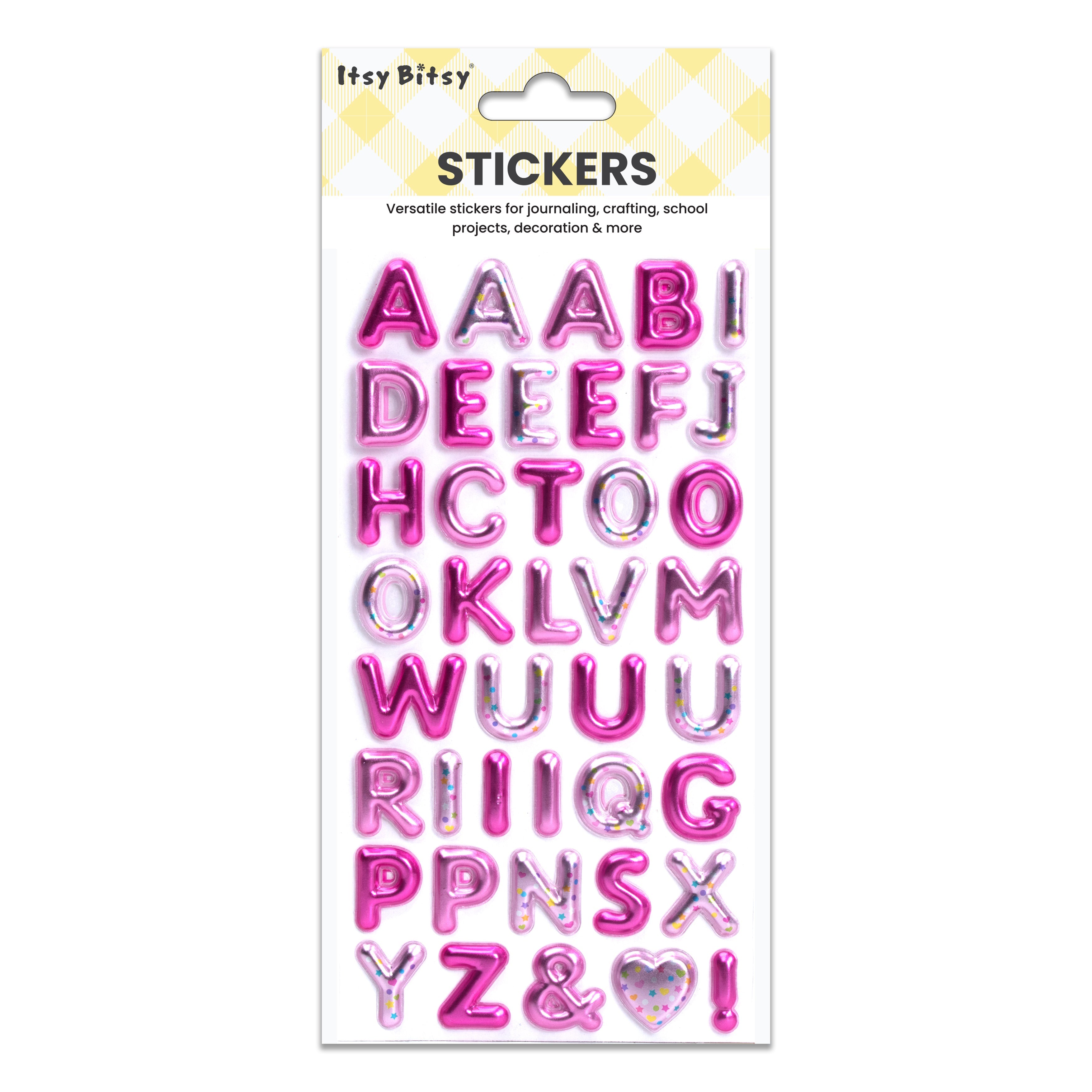 Alphabet Puffy Stickers Capital Letters Sweet Rose 41pc 1Pack