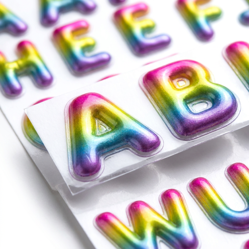 Alphabet Puffy Stickers Capital Letters Golden Rose 41pc 1Pack