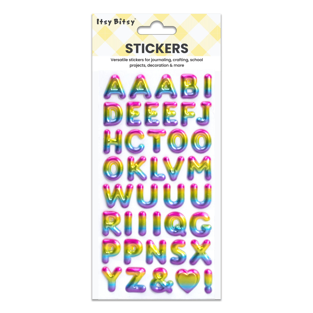 Alphabet Puffy Stickers Capital Letters Golden Rose 41pc 1Pack